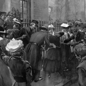 Print of Suffragettes Chained to Railings at 10 Downing Street