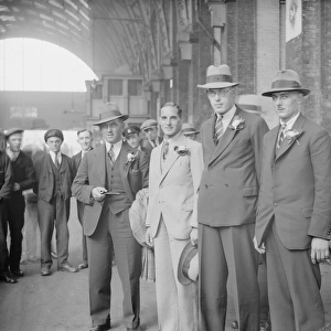 Yorkshire cricketers arrive at Kings Cross on the first part of their journey