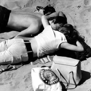 Young Couple on the Beach Print Young Couple on the Beach Print