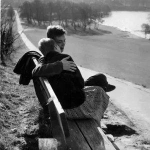 Young couple in the park 1962 Print Young couple in the park 1962 Print