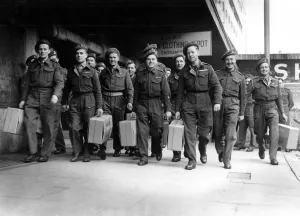 Britain Prints: 1000 Class B have been released from the Army at Olympia, London. Among them are plumbers