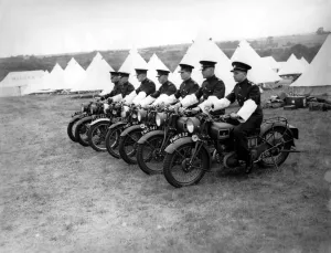 Motorcycle Prints: 1939 Home Front. West Kent Territorials training in a camp on the South coast
