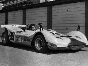 Motorcar Prints: 1972 Lenham Repco 3 litre sports car Roger Hurst prior to practice at Le Mans 1972
