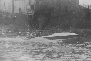 74 Miles an hour on water The French water glider Despujols photographed during