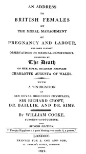 Nineteenth Century Prints: An address to British females on the moral management of pregnancy and labour