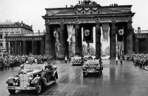 Parade Prints: Adolf Hitler, on his way to the Reichs Sportsfield to ensure the Olympic Games go smoothly