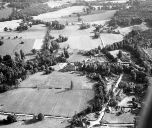 Rural Prints: Aerial view of Chiddingstone Castle, Hever, Kent, England 15 September 1962