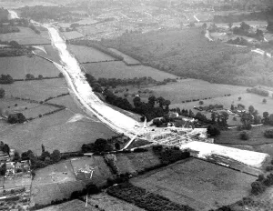 Aerial view of Maidstones new By Pass under construction, Kent, England 9 September