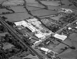 Aerial view of the north of Edenbridge Kent, England Fircroft Way and Station Road Industrial