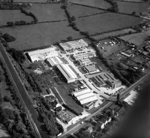 Aerial view of the north of Edenbridge, Kent, England Fircroft Way and Station Road Industrial