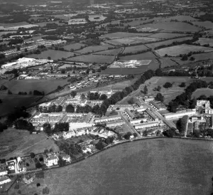 Aerial view of the north of Edenbridge, Kent, England New housing, part of the expansion