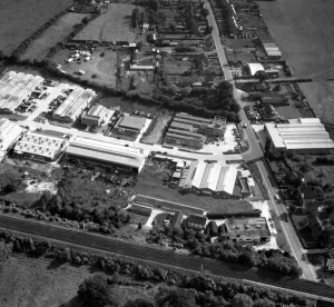 Aerial view of the north of Edenbridge, Kent, England Fircroft Way and Station Road Industrial