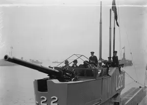 Afghanistan King down in submarine HMS L22. H M going on board the submarine. 19
