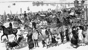 Pier Prints: Afternoon Parade at Brighton Open carriages of all kinds - landaus, victorias