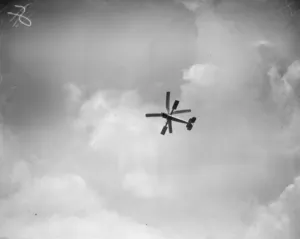 Air ministrys first windmill plane at Hamble aerodrome. The windmill