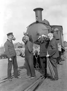Air Raid precautions. Training for Southern Railway employees, at Vauxhall