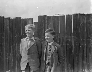 Alan Brigden and John Huddins, the two boys who were rescued from Dartford Lake, Kent