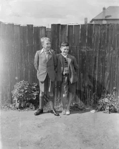 Alan Brigden and John Huddins, the two boys who were rescued from Dartford Lake, Kent