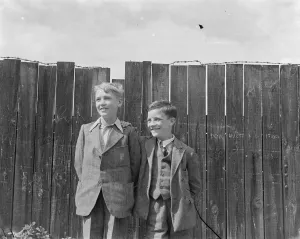 Alan Brigden and John Huddins, the two boys who were rescued from Dartford Lake, Kent
