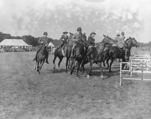 Jockey Prints: Aldershot Polo Gymkhana Ladies and gentlemen, musical chairs A Hussar of 1685