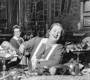 Cheers! Vintage Food And Drink Prints: Alice and Grace at the Edinburgh Cafe Royal which is famous for its seafood