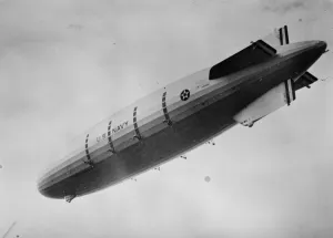 All metal steam driven dirigible out of hangar for first time. The City of Glendale