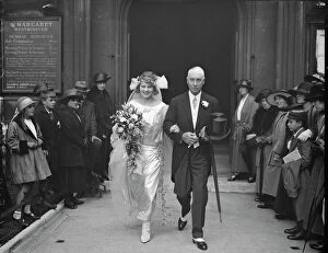 Spectators Collection: American society wedding in London. The wedding took place at St Margarets Church