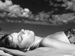 Beach Prints: Anne at Fairlight beach, Sussex