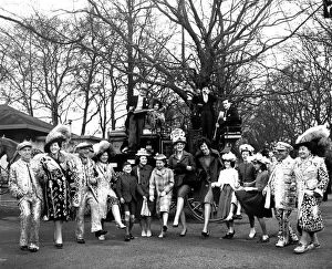 Party Collection: The annual Easter Sunday Parade - at Battersea Park, London. A crowd including Pearly Kings