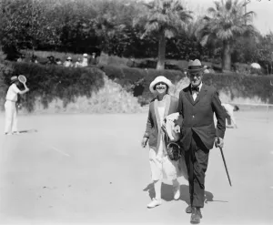 Walking Prints: Annual international lawn tennis tournament on courts of Hotel Metropole Cannes Sir Arthur