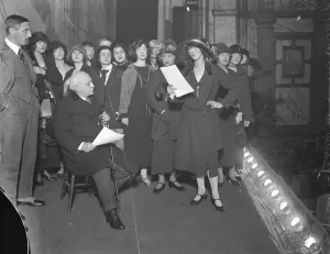 Many applicants for a pound a minute job at Palace Theatre. Mr Gilbert Frankau
