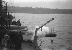 Navy Prints: Argentine flotilla leaders speed trials in the Solent. 28 February 1929
