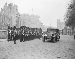 Arghan King and Queen at Windsor Castle. The King and Queen leaving the Castle