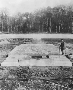 Where The Armistice Was Signed The huge granite slab which has been unveiled