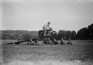 Stunt Prints: The Army as trick motor cyclists. Attraction for the forthcoming Southern Command Tattoo