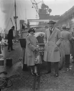 Arrival of the Court Treatt expedition at Dover. Maj Court Treatt and Mrs Court