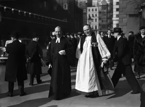 Arriving at the Levee at St Jamess Palace, the Provost of Guildford and the Bishop