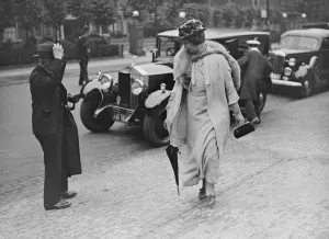 Arriving at Lords Emerton (with fur ) - and Burnett with Rolls Royce - no further