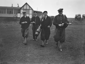 Arsenal Football Club players on the Dyke golf links at Brighton. Tom Parker