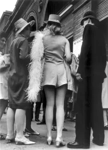 Fashionista Prints: Ascot style. A policeman gives information to ladies attending the races June 20th 1967