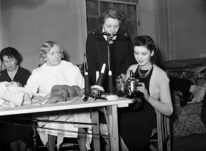 Young Woman Prints: Assistance for the Finns A busy scene at 42 Bryanston Square where well known helpers