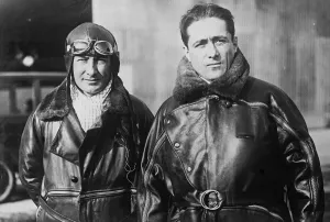 Atlantic to be crossed in 7000 miles flight. Capt Costes ( right ) and Capt Le