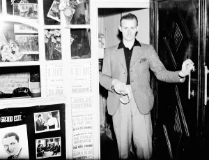 An attendant at the Jubilee cinema in Swanscombe, Kent. 1936
