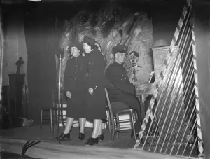 An Auxiliary Fire Service concert party in Dartford. Kent. A solo at the piano