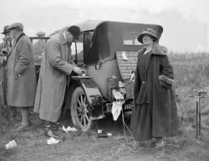Avon Valley Coursing meet at Downton Hampshire. Mr A. E. Brice and Miss Blake. 5