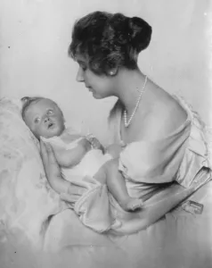 Baby boy of title exhibited at womens welfare centre. Baroness Ella Pollak