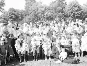 Mothers Prints: Baby show at Dartford carnival in Kent. 1936