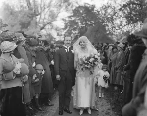 Baronets son weds Baronets daughter. The wedding took place at St Margaret s