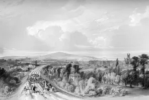 People Prints: Bath vista with railway under construction