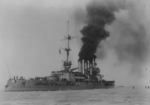 Battleship as ice breaker. Over 40 ships freed in the frozen Baltic Sea. Owing